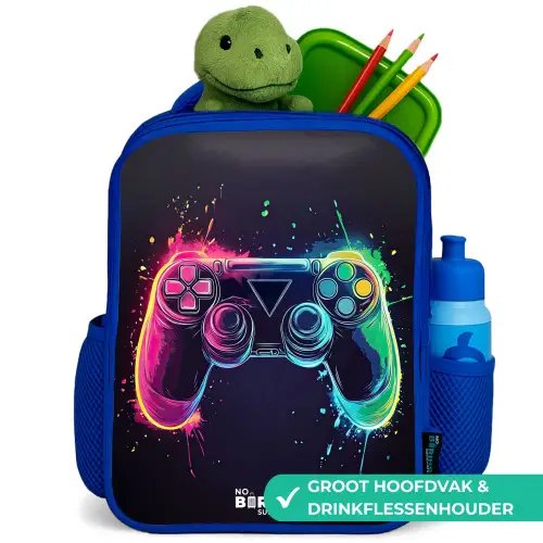 Game - Controller - Kleurrijk Kinderrugzak - Blauw middel -inhoud_NL
