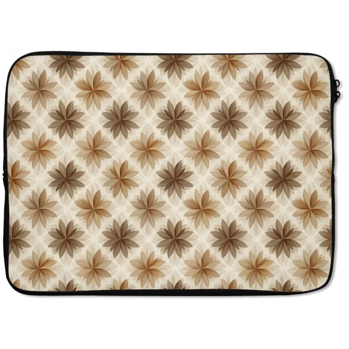 Geografisch - Patroon - Bruin laptophoes neopreen klein 279 -zkaufland3dotto
