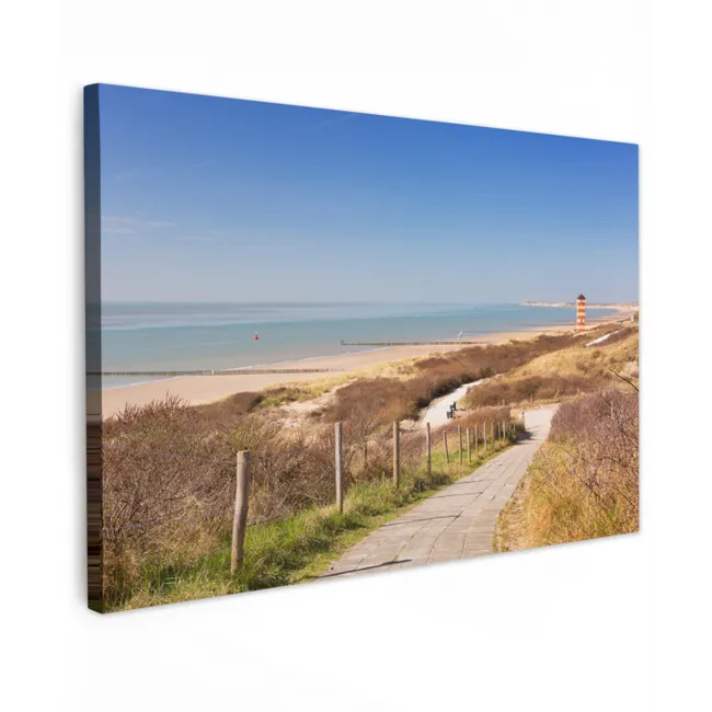 Strand - Zee - Vuurtoren - Nederland canvas 2cm klein -z3d