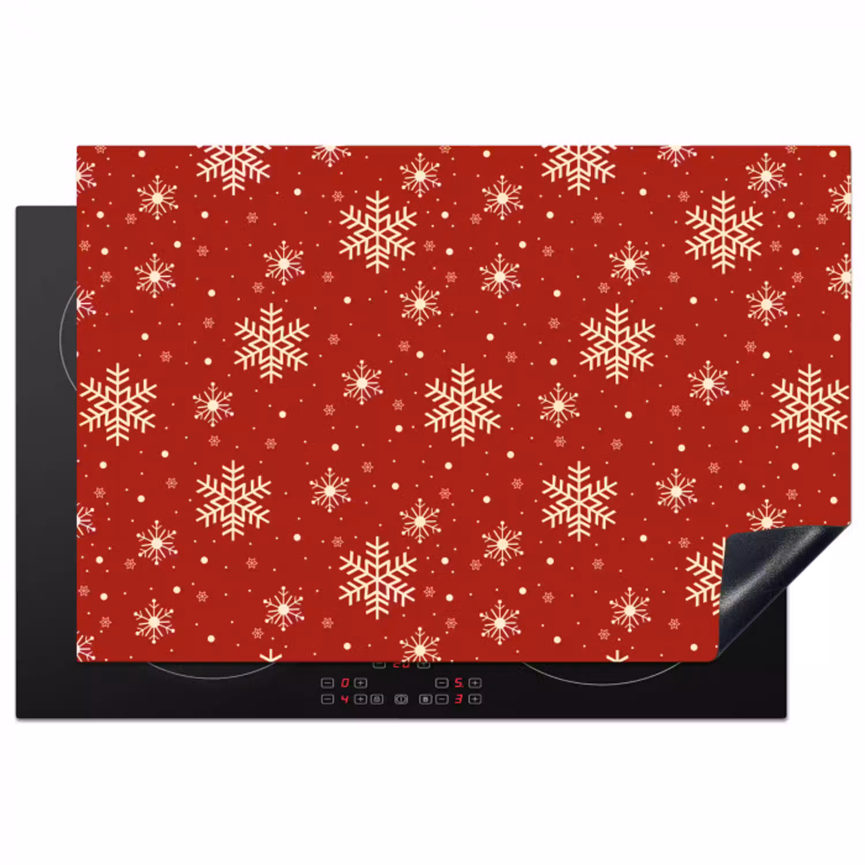 Illustratie - Sneeuwvlokken - Rood Inductie beschermer vinyl 3mm klein 276 -3d