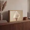 IJs - Softijs - Romig - Hoorntje - Beige Light Box met batterij (Wandlamp) middel -sfeer2