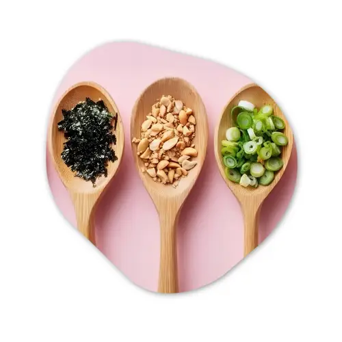 Ingrediënten - Lepels - Hout - Roze Wandcirkel Organisch Forex 3mm klein -3d
