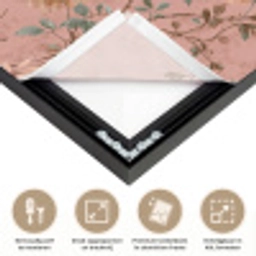 Botanisch - Bloemen - Roze Textielframe zwart klein 947 -USP_feed_closeupNL