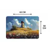 Windmolen - Heuvel - Bloemen - Kleurrijk Placemat vinyl groot -specs