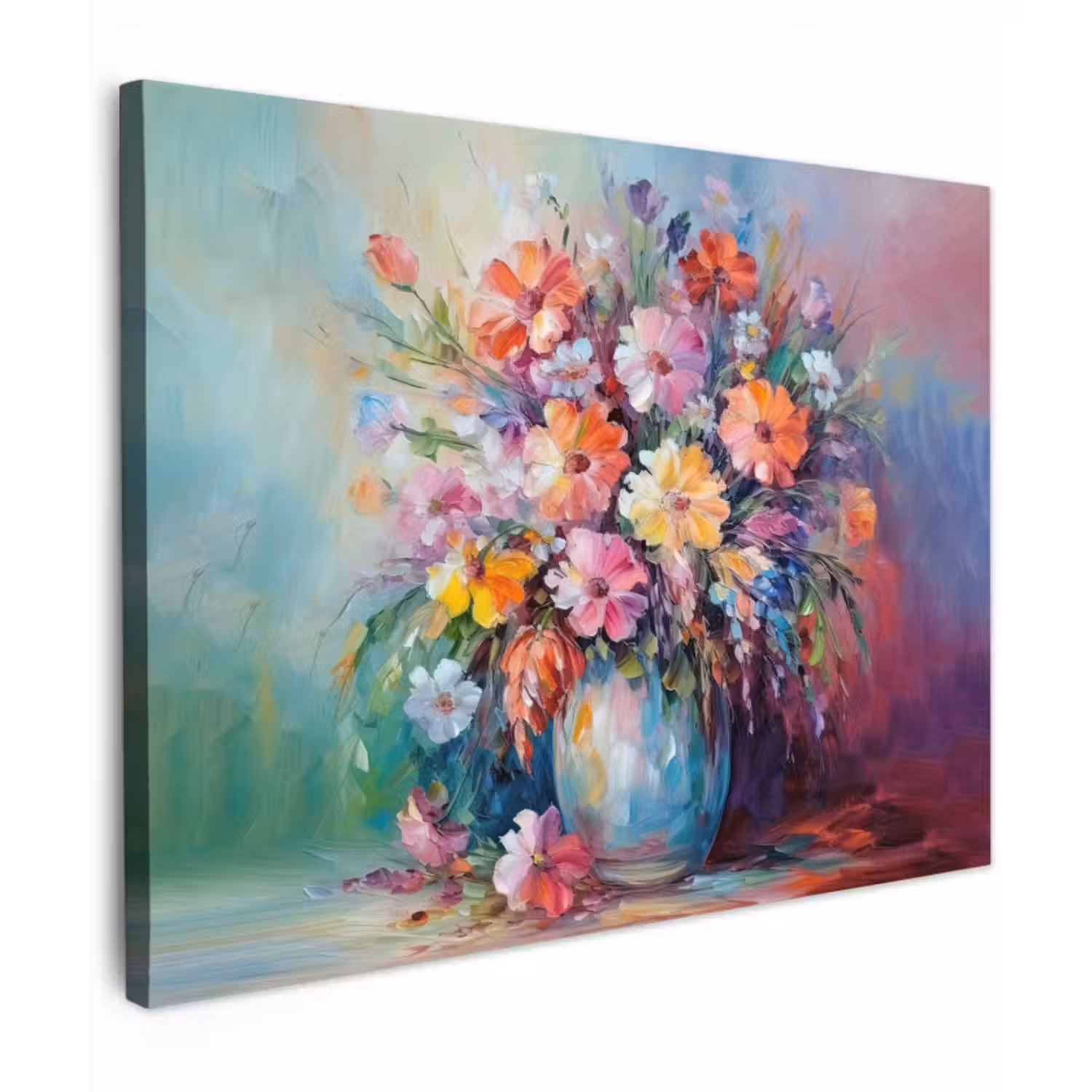 Canvas schilderij - Bloemen - Kunst - Schilderij - Lente - Boeket