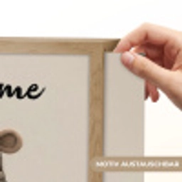 Aap - Roze bloemen - Speels Light Box met batterij (Wandlamp kind) middel -USP_websiteprintDE