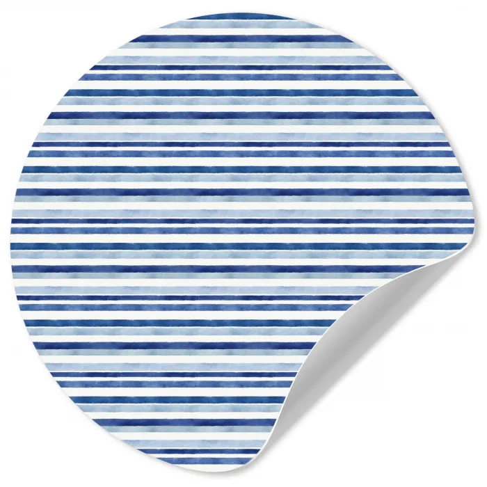 Frans - Citroen - Strepen - Blauw Wandcirkel behangsticker klein 186 -3d