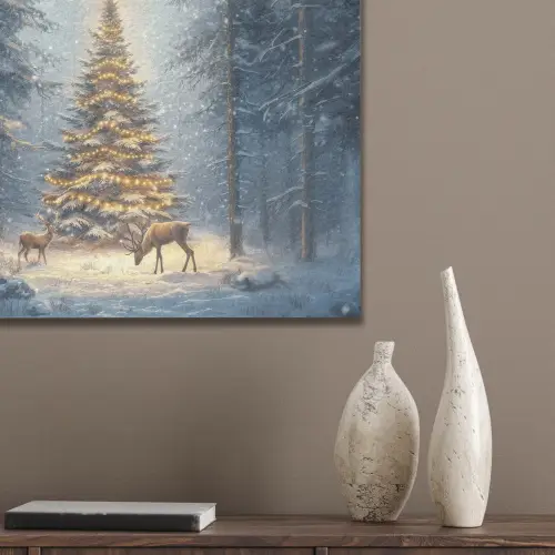 Kerstlicht - Woud - Hert - Donker PET vilt klein -sfeer6_closeup