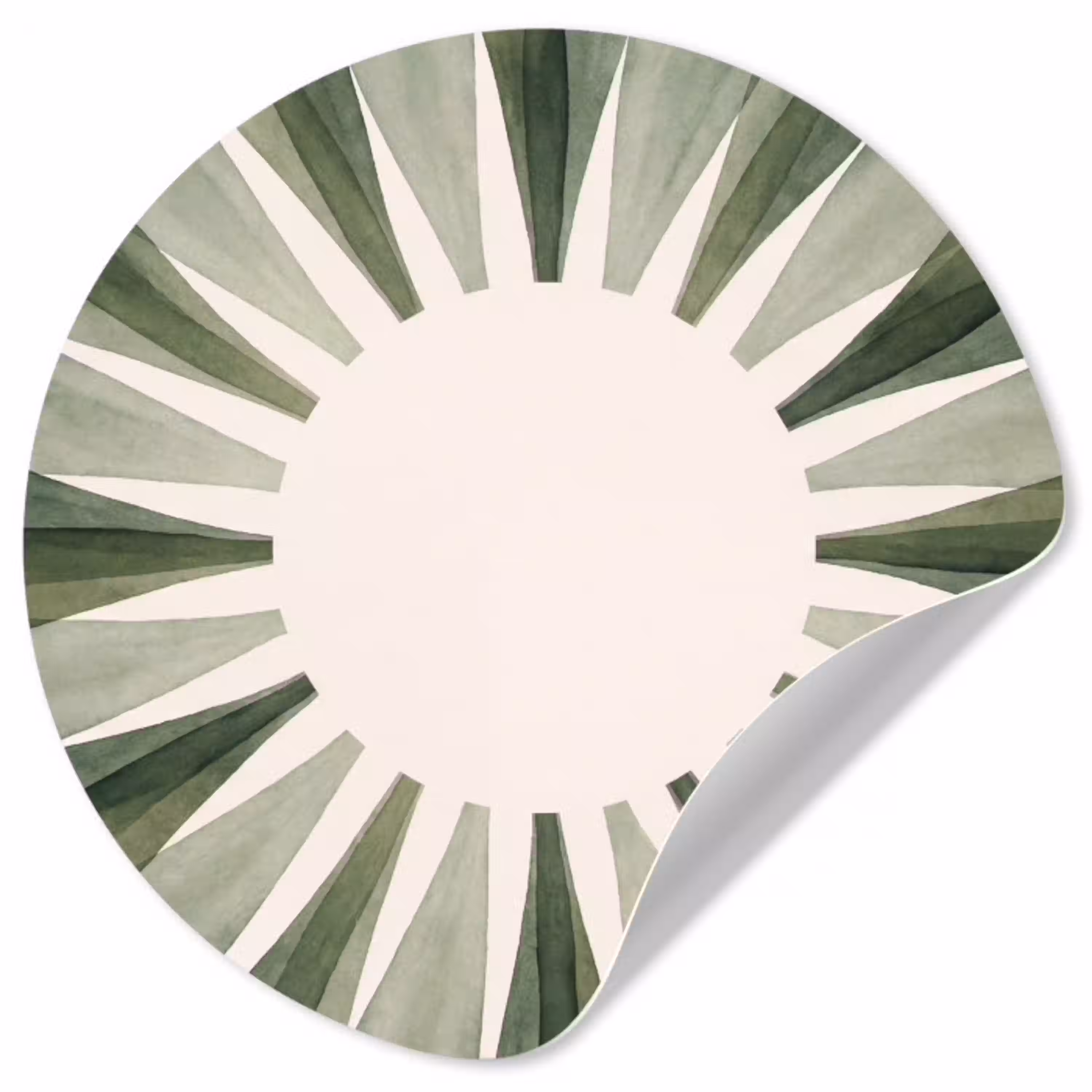 Planten - Abstract - Waterverf - Groen - Natuur Wandcirkel behangsticker klein -3d