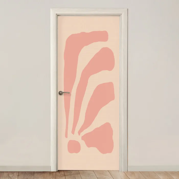 Bohemian - Roze - Pastel - Abstract deurposter klein -3d_beige