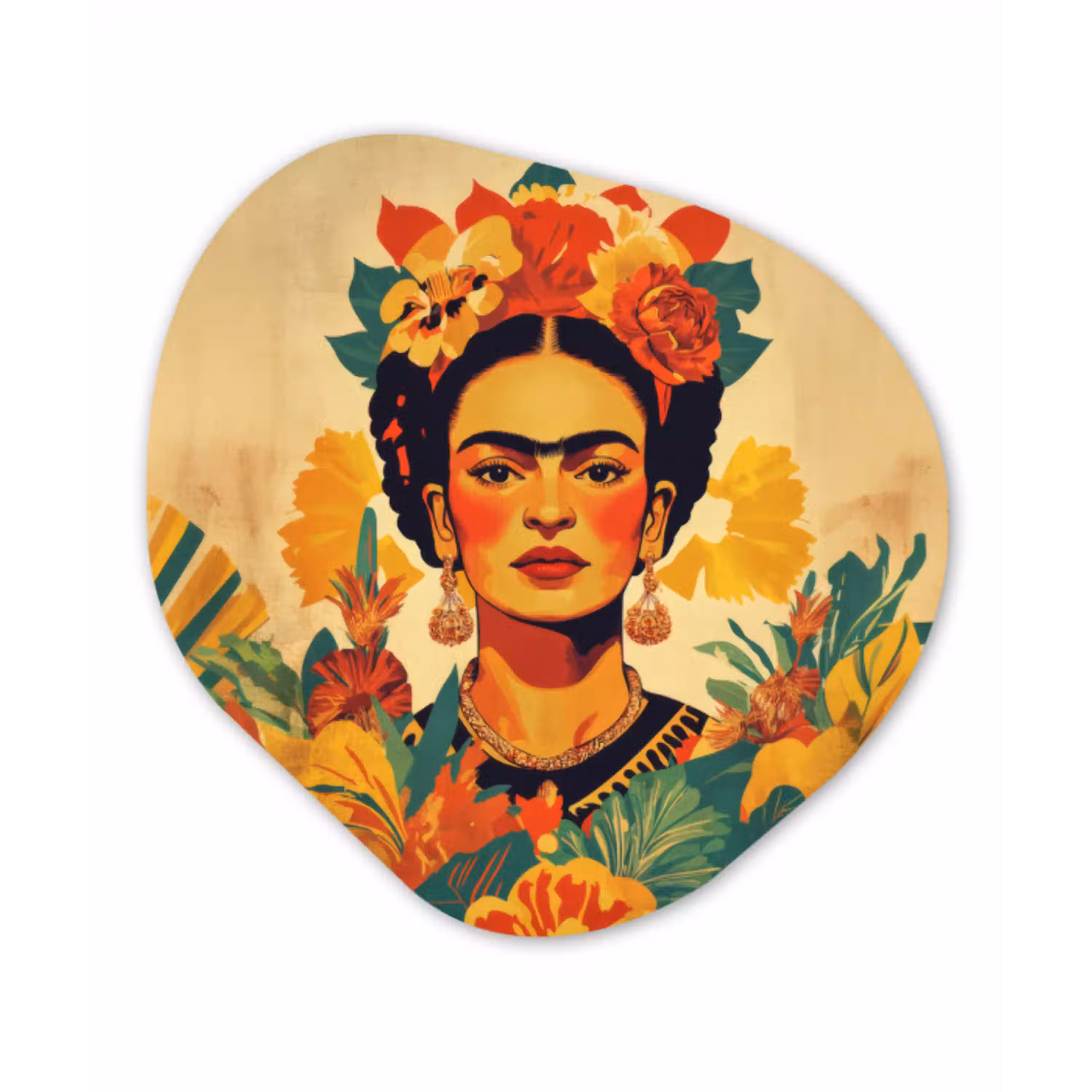 Vrouwelijk - Bloemen - Sieraden Wandcirkel Organisch Plexiglas middel -3d