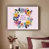 Bloemenkrans - Kleurrijk - Moeder Textielframe zwart klein -sfeer1