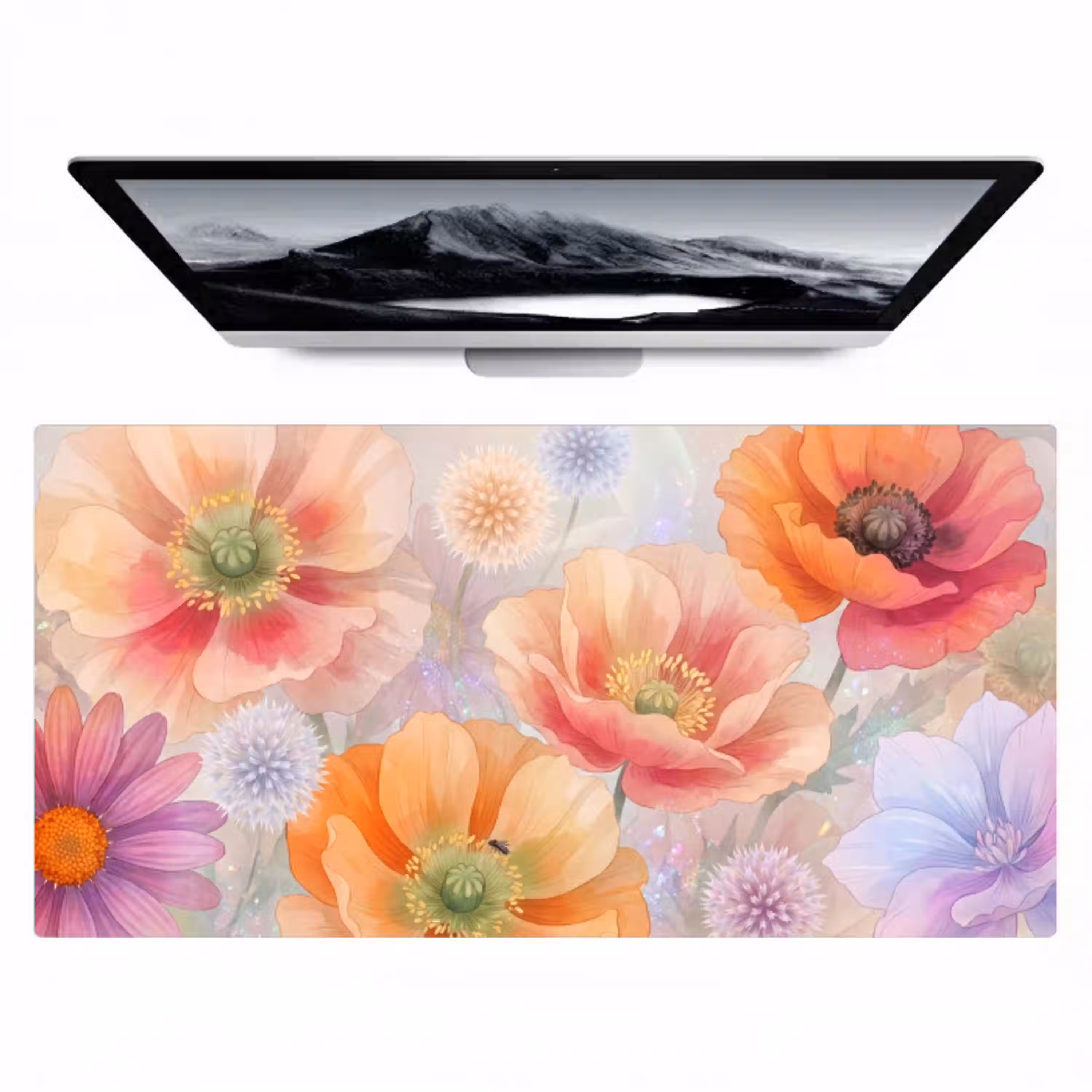Bloemen - Aquarel - Natuur - Modern - Kleurrijk Muismat XXL klein -zzz3d