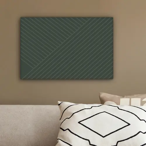 Lijnen - Abstract - Groen - Minimalistisch canvas 2cm klein -sfeer3