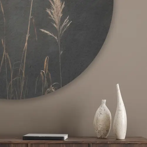 Siergras - Pluimen - Verlichting - Zwart Akoestische PET Vilt - Rond klein -sfeer5_closeup