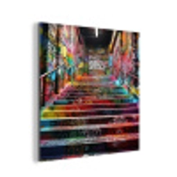 Trap - Graffiti - Kleuren - Kunst aluminium wit klein -3d