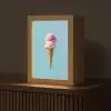 Bolletjes - Schepijs - Hoorntje - Blauw Light Box met kabel (Tafellamp) klein -z3d_website