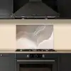 Golvende lijnen - Luchtstromen - Harmonieus keuken achterwand spatscherm klein -sfeer1