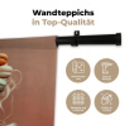Vrouw - Macarons - Bril Wandkleed katoen klein -tsfeer2_DE