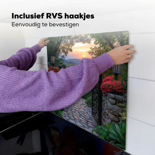 Landschap - Hek - Pad - Zonsondergang - Natuur Inductie beschemer met haakjes middel -ky-ophangen-nl