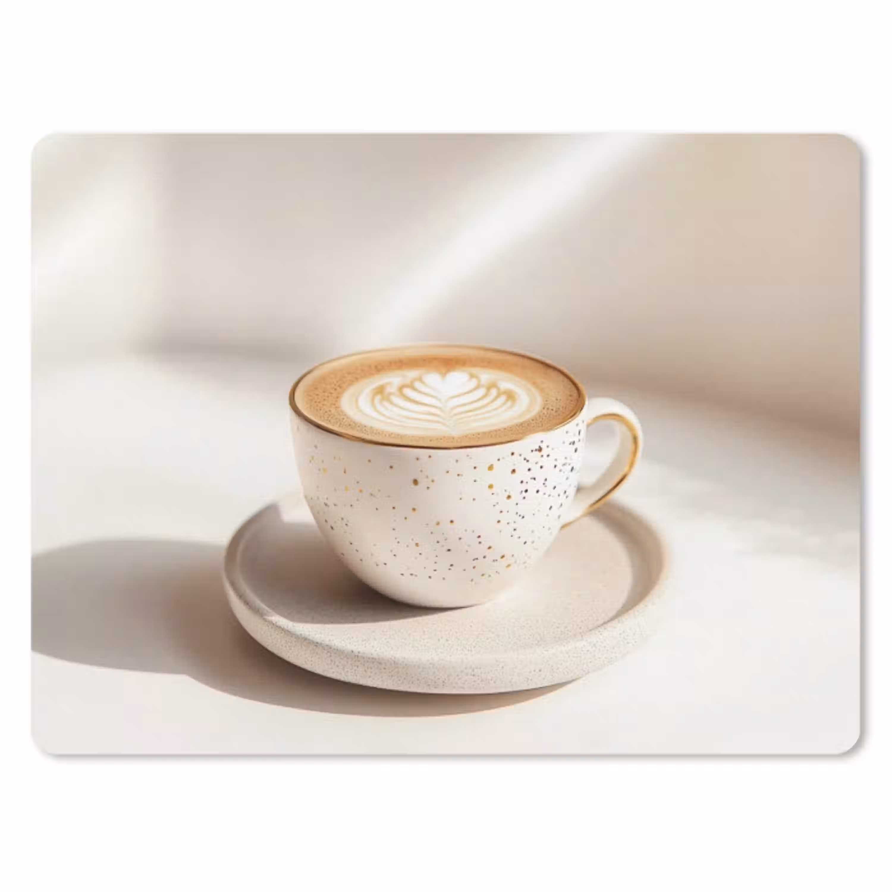 Cappuccino - Schuim - Schotel - Beige muismat rubber klein -3d