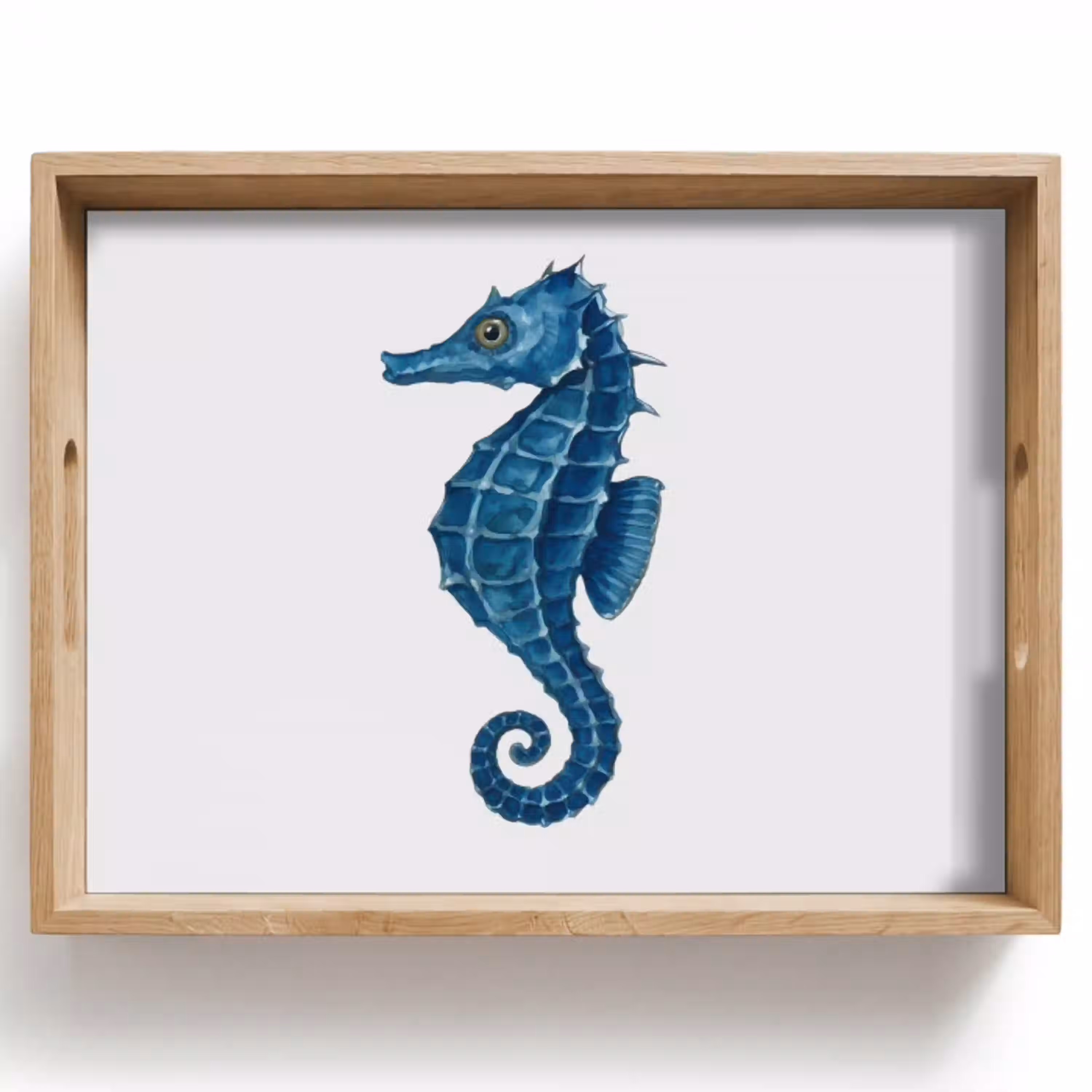 Zeepaardje - Staart - Blauw Dienblad Rechthoek middel -z3d_shopping