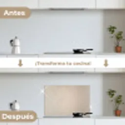 Japandi - Beige - Modern keuken achterwand spatscherm klein -voor_na_ES