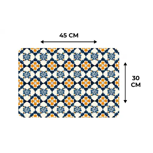 Klassiek - Geometrisch - Blauw Placemat vinyl groot 368 -specs