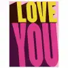 Love - Tekst - Roze - Valentijn poster papier klein -3d