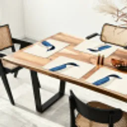 Illustratie - Blauw - Vogel Placemat vinyl groot -zzsfeer4_Kitchenyeah-website