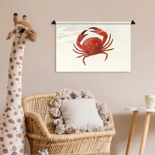 Krab - Felrood - Poten Wandkleed katoen klein -wsfeer5_kind