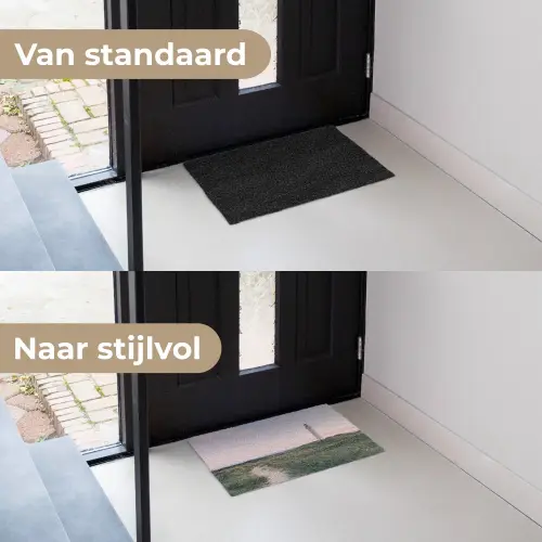 Vuurtoren - Duinlandschap - Zee Deurmat klein -voor-na_NL