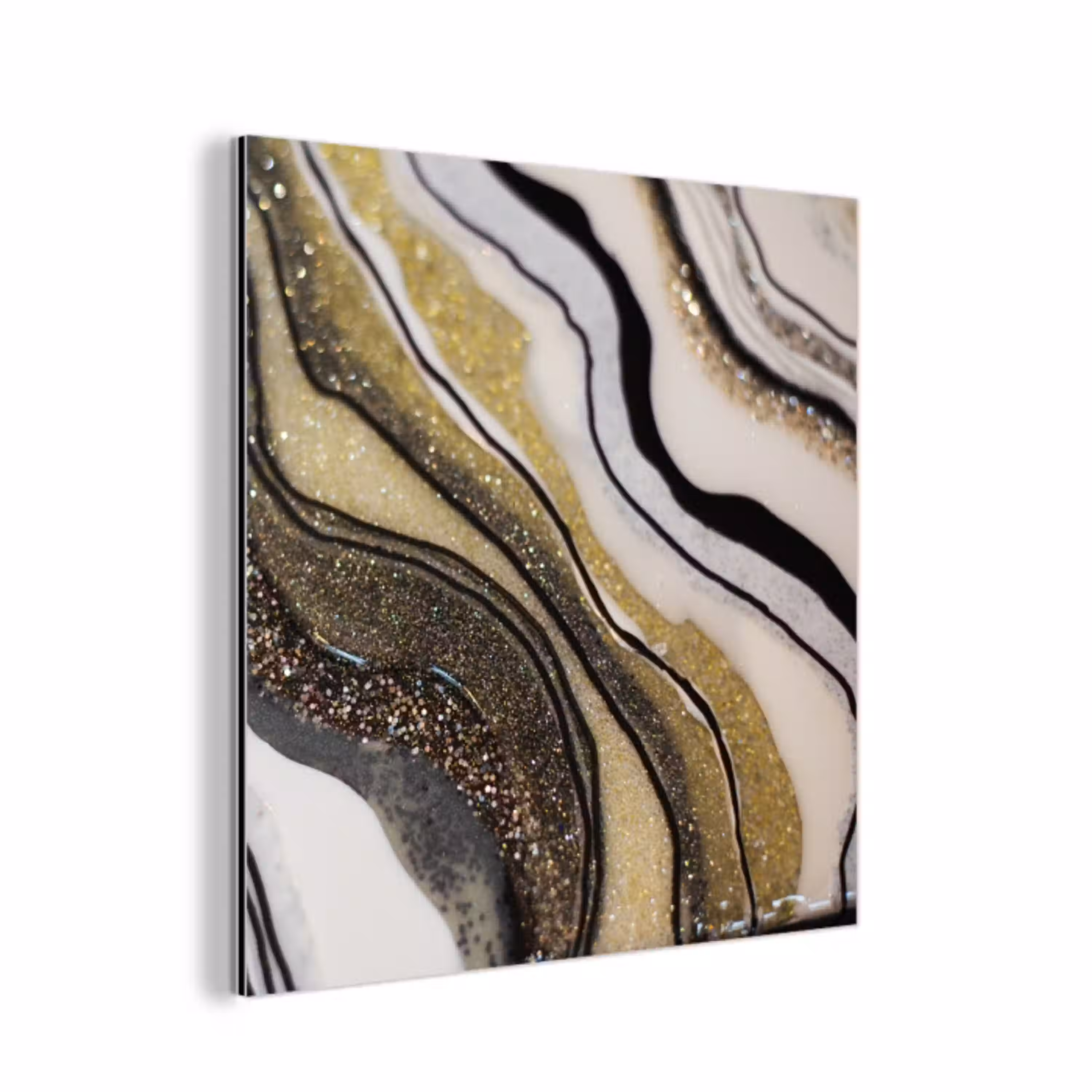 Edelsteen - Abstract - Marmer - Natuur aluminium wit klein -3d