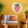 Aardbei - Minimalistisch - Rood - Fruit Wandcirkel Organisch Plexiglas middel -sfeer4