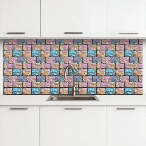Parelmoerig - Bakstenen - Muur keuken achterwand 2 middel 871 -3d