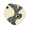 Beige - Lijnen - Golvend -  Abstract Wandcirkel Organisch Plexiglas middel -3d
