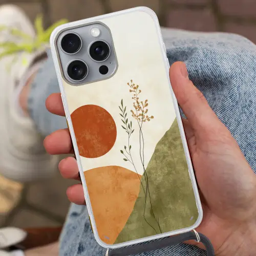 Zon - Abstract - Takken - Oranje Hoesje iPhone 16 Pro Max met koord klein -sfeer3