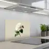 Cameliabloem - Wit - Groen keuken achterwand spatscherm klein -3d_schuin