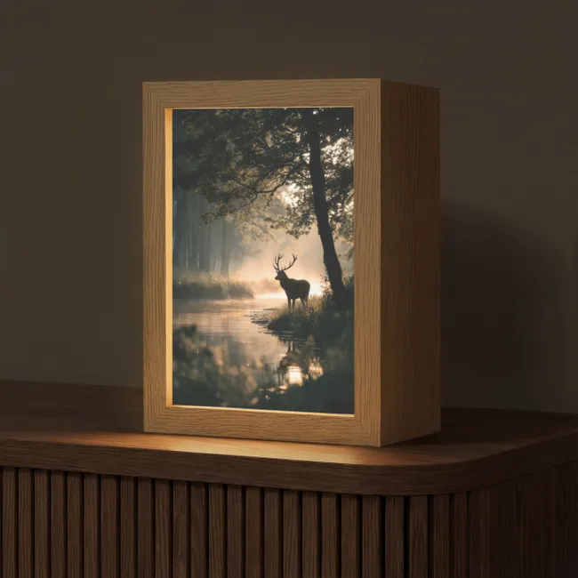 Table Lamp - Deer - Forest Brook - Mystical