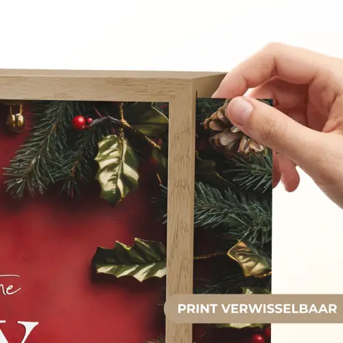 Kerst - Quote - Rood - Kerstballen Light Box met batterij (Wandlamp) middel -USP_websiteprintNL
