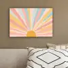 Illustratie - Zon - Pastelkleuren canvas 2cm klein -sfeer3