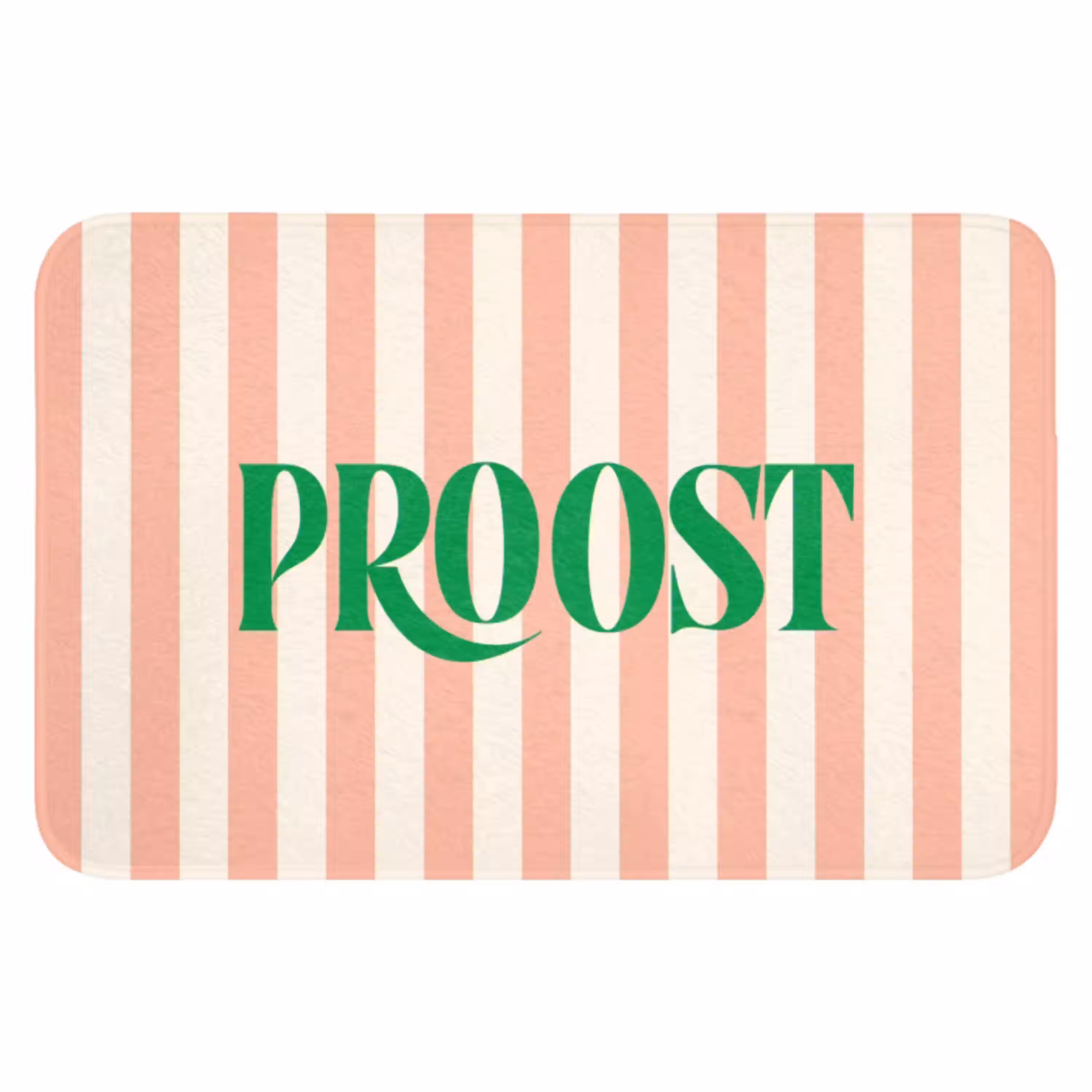 Zachtroze - Groen - Strepen - Proost WCmat klein -3d