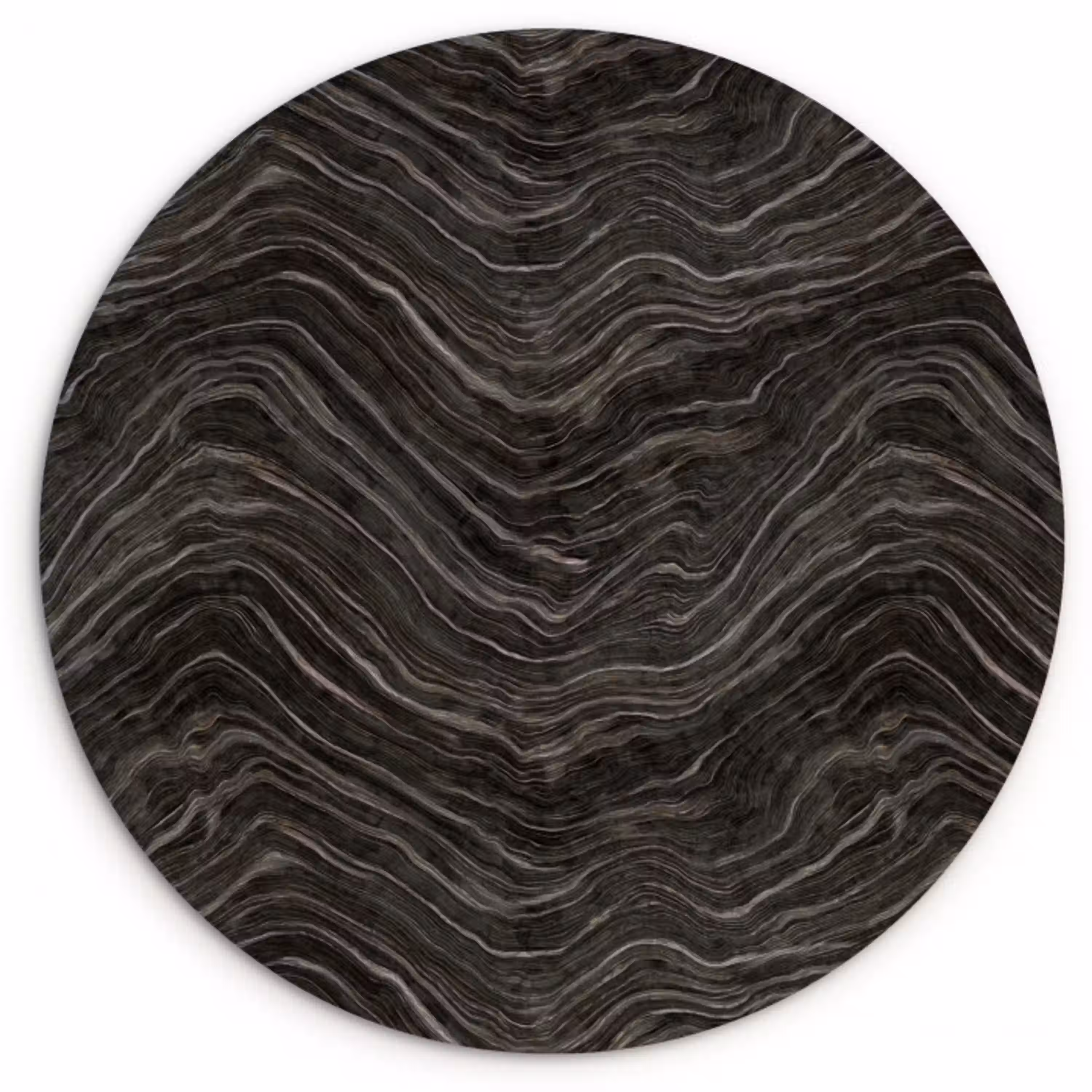 Patroon - Contrast - Antraciet Wandcirkel kunststof plaat 5mm dik klein 188 -3d
