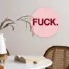 Statement - Krachtig - Roze Wandcirkel kunststof plaat 5mm dik klein -sfeer4