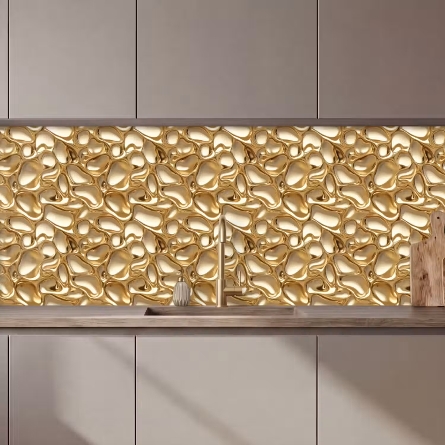 Küchenrückwand - Abstrakt - Modern - Gold