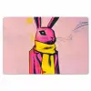 Abstract - Konijn - Sjaal - Geel Placemat vinyl groot -zzsfeer1_Kitchenyeah-website