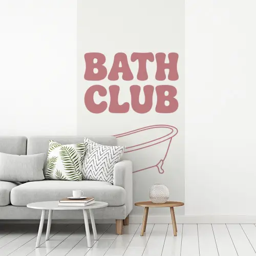 Retro - Bad - Roze fotobehang vinyl groot -woonkamer