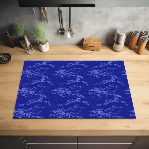 Bloesem - Bloemen - Blauw Inductie beschermer vinyl 3mm klein 276 -sfeer5
