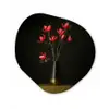 Rode - Bloemen - Vaas Wandcirkel Organisch Plexiglas middel -3d