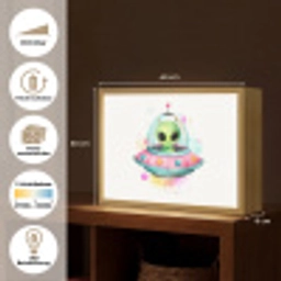 Alien - Ufo - Kleurrijk Light Box met batterij (Wandlamp kind) middel -USP_websiteoverzichtDE
